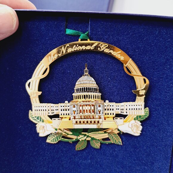 National Garden Ornament Limited Edition 1997 Gold Tone Ornament Vintage - Picture 4 of 5